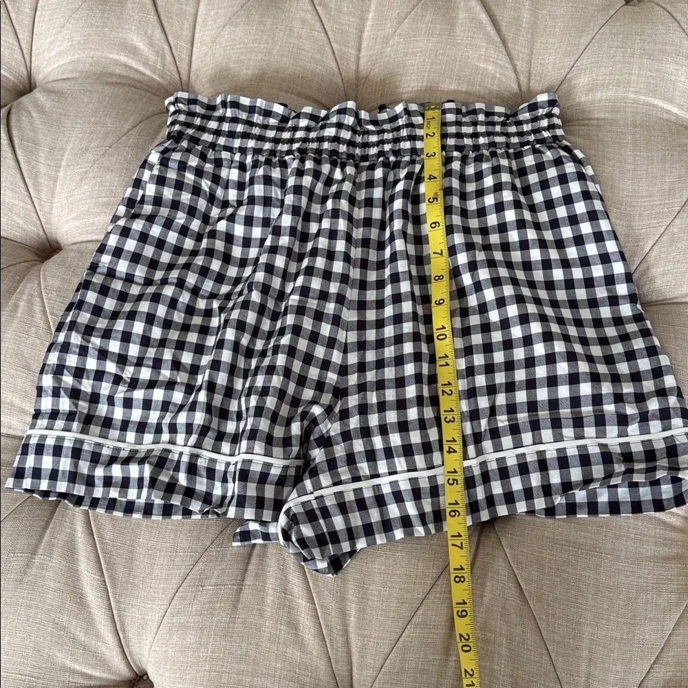 J. Crew High Waist Checkered Shorts - Black and White